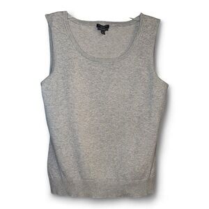 Talbots Gray knit Pima Cotton Sleeveless Knit‎ Top Size medium